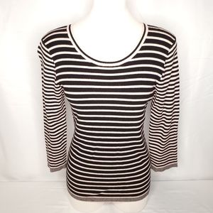 Karl Lagerfeld Blush & Black Striped Sweater